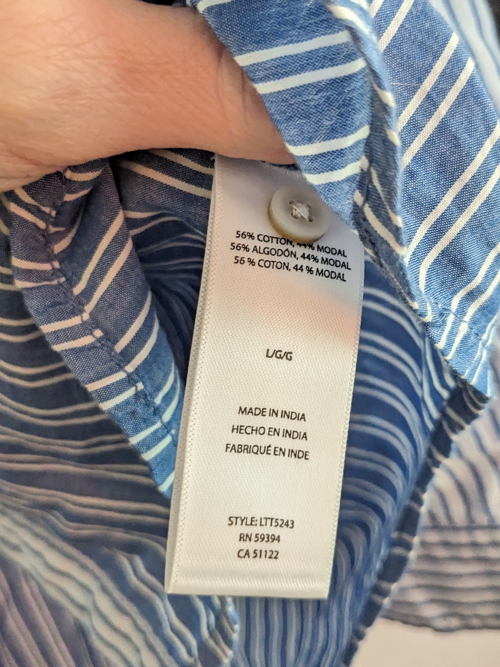 Blue Striped Button-Up Shirt Hamptons Weekend Rich Girl Starter Pack - Picture 5 of 8